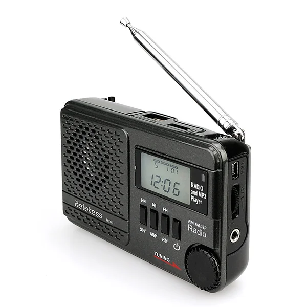 RETEKESS цифровые часы радио TR601 DSP FM AM SW радио приемник динамик с MP3-плеером Поддержка Micro SD карты и USB аудио вход