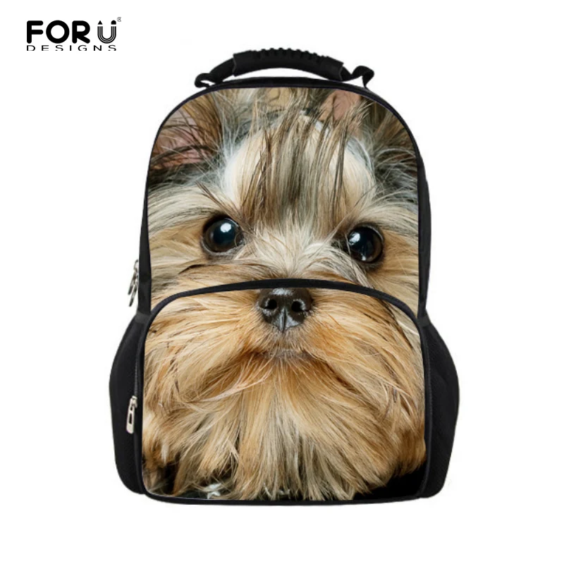 Hot 3D Animals Backpacks Women Men's Travel Shoulder Bags,Pet Yorkshire