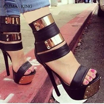 

Hot Sexy Summer Sexy High Heels Women Sandals Metal Platform Shoes Stilettos Party Pumps Shoes Women Fashion Sandalias Mujer