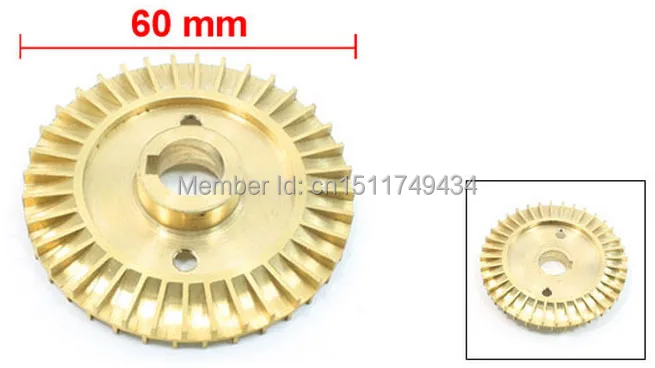 

Water Pump Part Double Side 60mm Diameter Gold Tone Brass Impeller 2pcs
