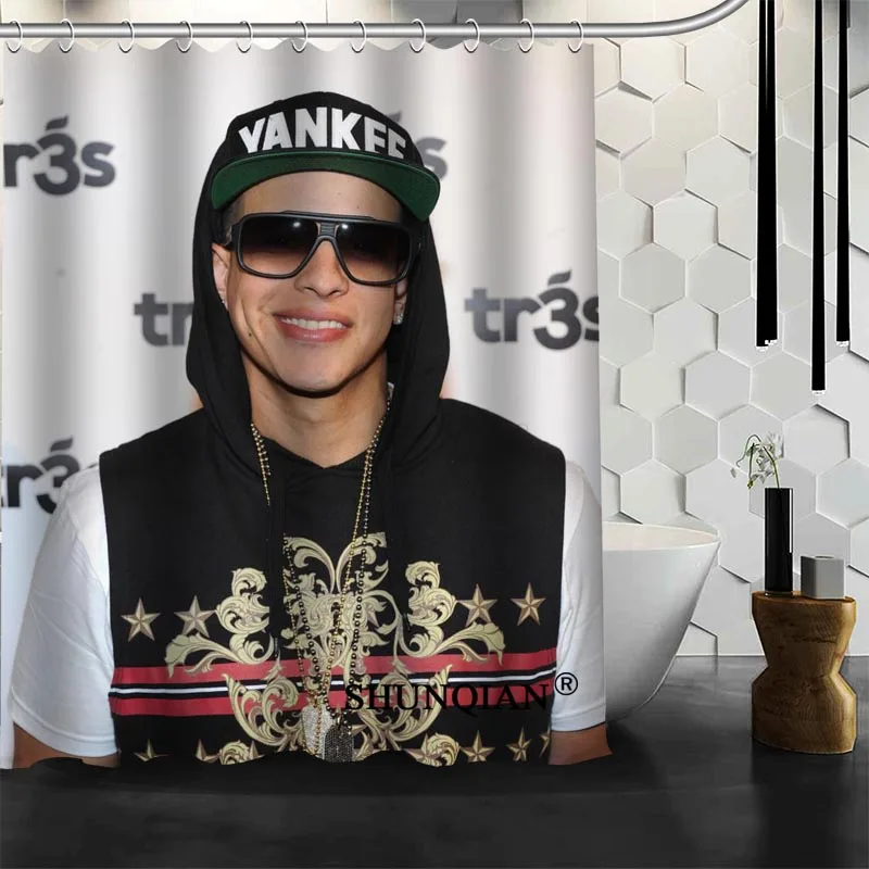

ShunQian Daddy Yankee Shower Curtain Funny Curtain For Bathroom Waterproof Polyester Fabric Eco-Friendly 2019 Bath Curtain Gift