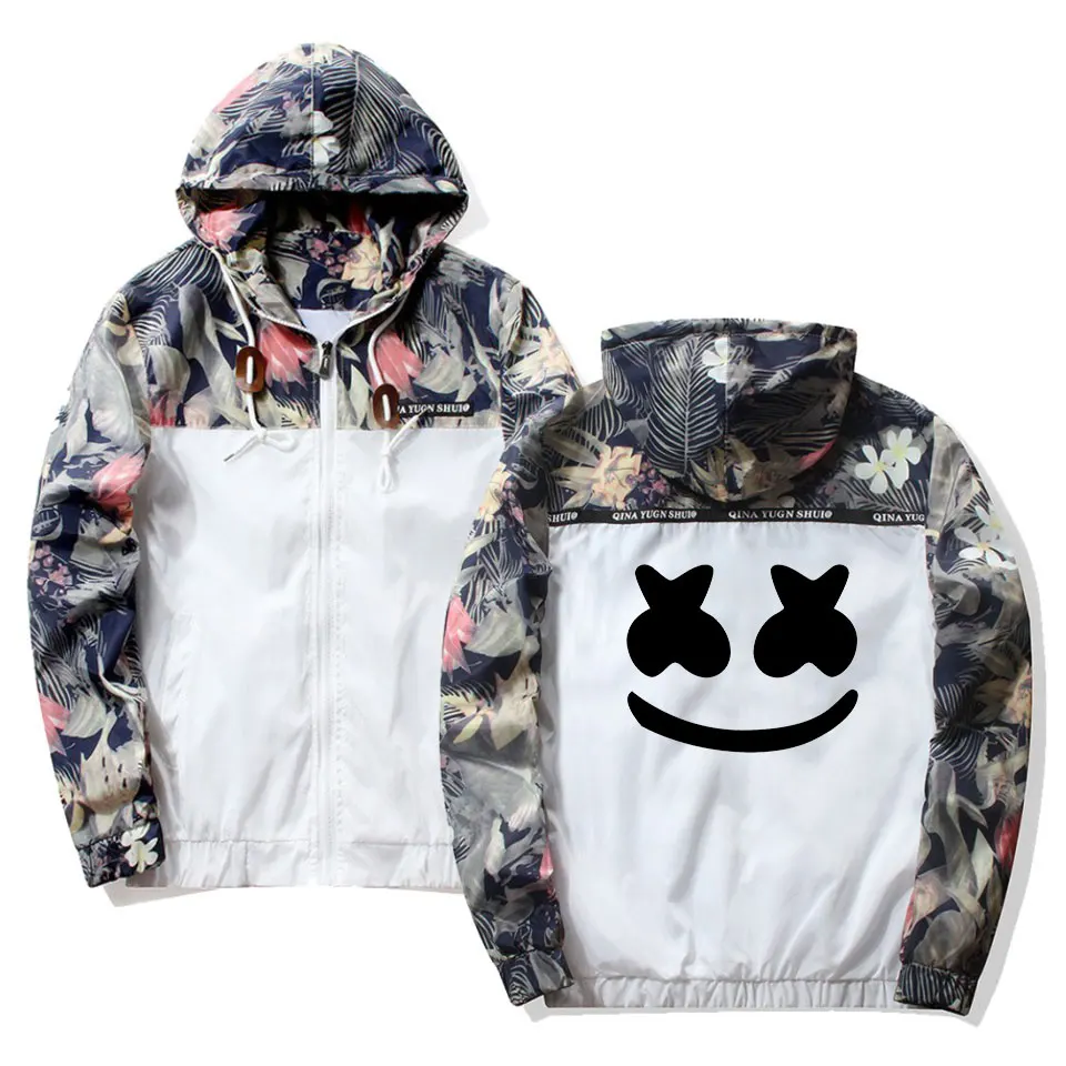 LUCKYFRIDAYF Dj Marshmello Men Hooded Jackets Summer Windbreaker Men