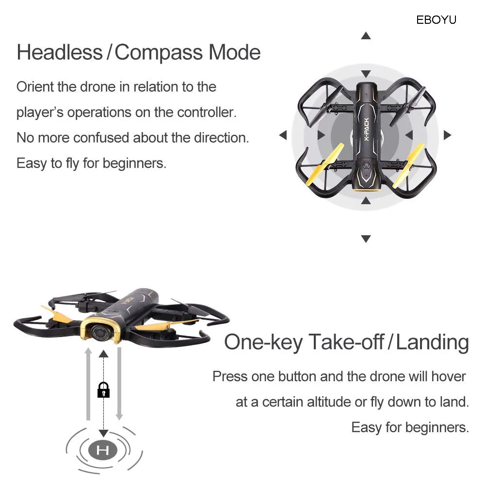 Attop XT-5 2,4 ГГц 4CH складной Wi-Fi FPV 720 P/480 P HD камера Гравитация чувство высоты удерживающий Квадрокоптер с безголовым режимом и дистанционным управлением Дрон RTF