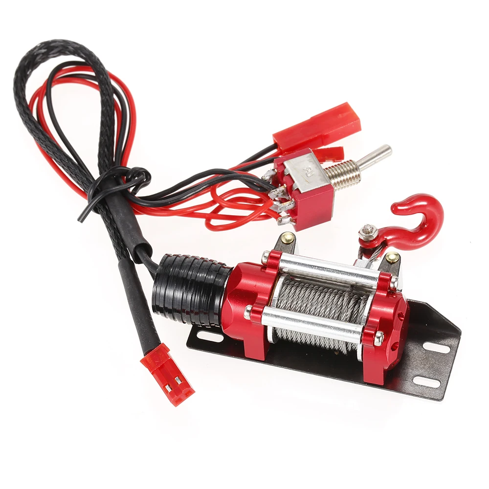 Metal Steel Wired Automatic Simulated Winch with Remote Controller for 110 CC01 Axial SCX10 RC4WD D90 RC Rock Crawler Car (15)