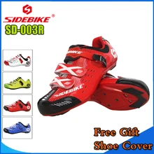 SIDEBIKE Men Women Cycling Shoes Road Bicycle Shoes Ultralight Self-locking Cycling Bike Shoes Sneaker Sapatos de ciclismo Red