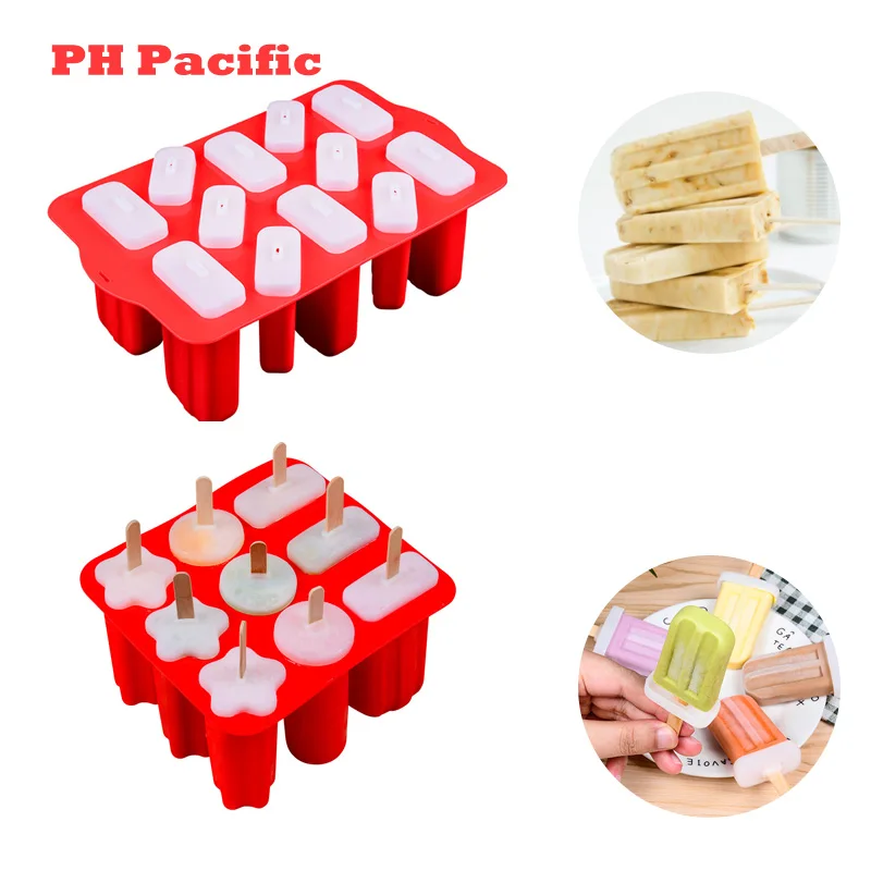 

New Summer Silicone Ice Cream Cube With Cover Tray Popsicle Molds Reusable DIY Frozen Ice Cream Pop Mold Kitchen Tools Childhood