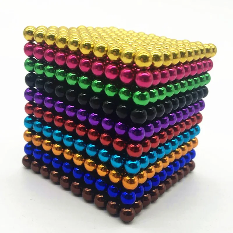 Новинка 216 шт Супер DIY Сборные магнитные блоки 5 мм шарики креативный Неодимовый магический нео куб головоломка Забавные игрушки модные украшения - Окраска металла: 1000Multi