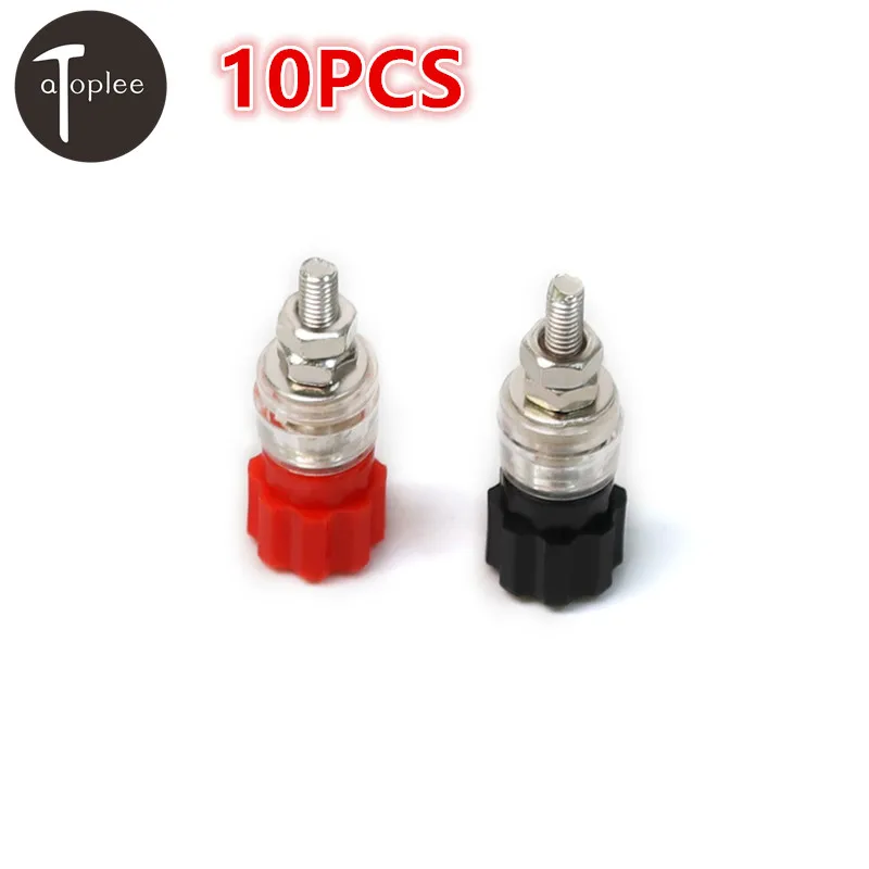 

Hot 10PCS 3mm Speaker Amplifier Terminal Binding Post Banana Plug Socket Red&Black High-power SCR Connector