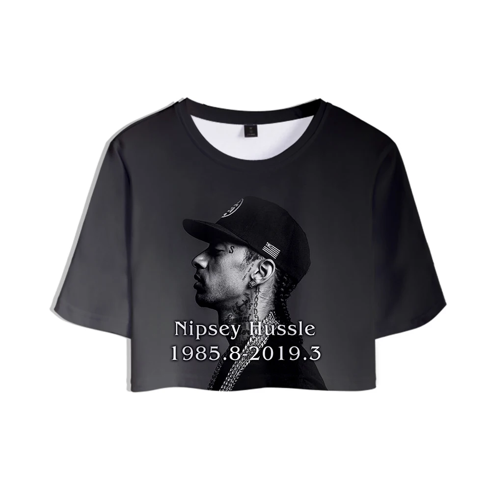 

Fashion HIP HOP style T-shirt 3D nipsey hussle Summer Fashion women sexy Crops Tops Women Casual Harajuku Clothes Fashion Cool