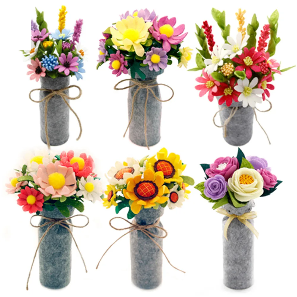 

Beautiful bouquet Fabric Felt kit Non-woven cloth Craft DIY Sewing set Felt Handwork Material DIY needlework supplies