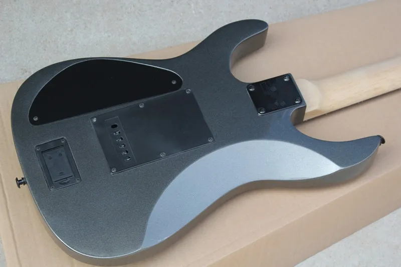 Электрогитара с металлическим корпусом серая электрогитара Floyd Rose 2 пикапа белая