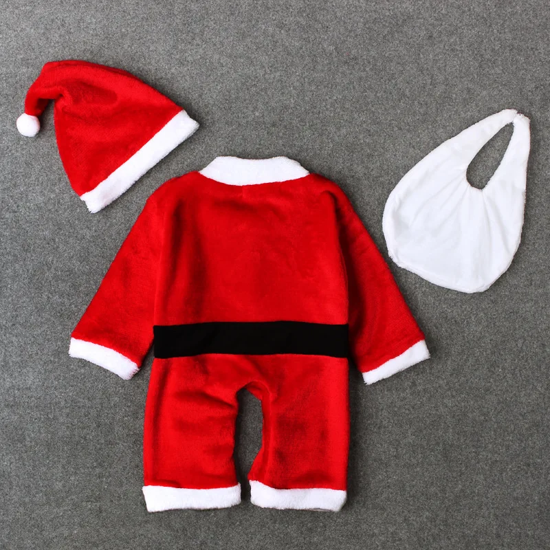 3 шт./компл. Детские Рождественские Санта Клаус Детский костюм-комбинезон для новорожденных, маленьких мальчиков и девочек детский комбинезон, Одежда для новорожденных одежда для малышей год костюмы