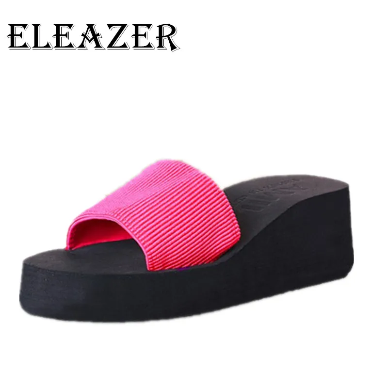 

2019 summer women slipresistant large size thick-soled outdoor beach Korean version fashionable slippers platform shoes