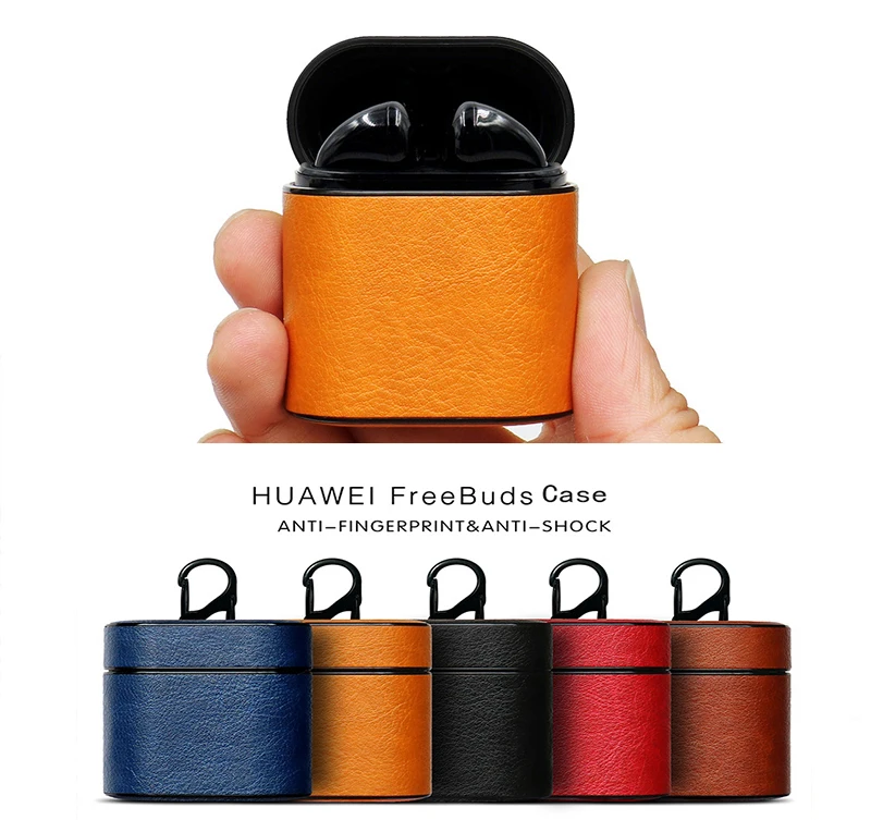 

PU Leather Earphone Cases For Huawei Fly pods Wireless Bluetooth Earphone Cover for Huawei Flypods Case Free Buds 2 Pro