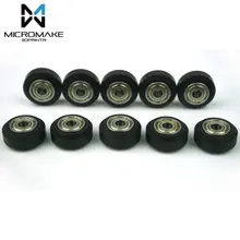 Micromake 3D-принтеры Запчасти 10 шт. Высокая устойчивость ЧПУ Твердые V комплект колес для V-слот delrin точные pom V слот колеса