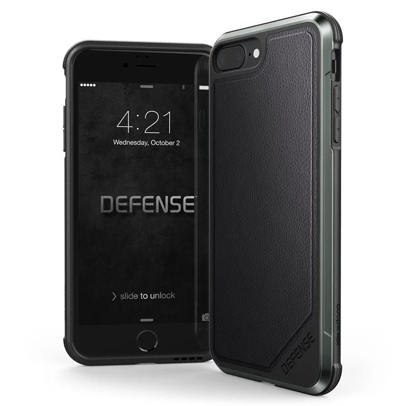 X-Doria чехол для телефона для iPhone 7 8 Plus Defense Lux военный класс падение протестированный защитный чехол для iPhone 7 8 Plus Coque - Цвет: Black  Leather