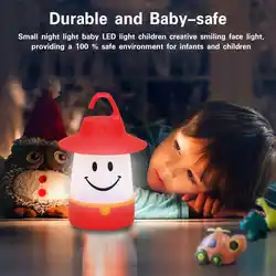 Мультфильм светодиодный ночник Кемпинг портативный удобный батарея питание улыбка наружное освещение для дома дети движущихся