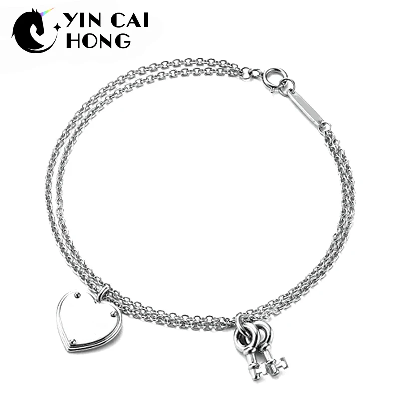 

YCH Charm Gift 925 Sterling Silver Key Lock TIFF Attractive Elegance Temperament Bracelet World Jewelry