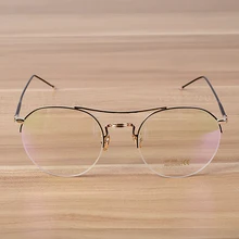 Новые модные круглые очки с полуоправой для женщин и мужчин, Большие оптические оправы для очков, элегантные мужские и женские металлические очки, крутые очки