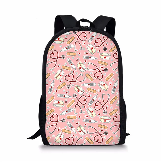 FORUDESIGNS/детские школьные сумки для комплект школьных рюкзаков для девочек милый узор с изображением сиделки Детские рюкзаки Mochila школьный ранец детский Ранец - Цвет: YQ1326-1C