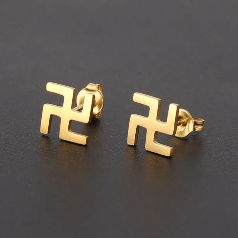 

PE044 Titanium Stud Earrings Brief Style Design 316l Stainless Steel Earring IP Plating No Fade Allergy Free