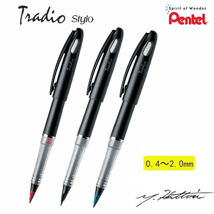 Pentel Tradio гелевая ручка эскизная ручка унисекс 0,7-2,0 мм Быстросохнущий гибкий наконечник черный/синий/красный цвета для рисования TRJ50