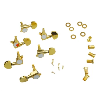 

24 Pairs Sealed Guitar String Tuning Pegs Tuners Machine Heads 3L + 3R Gold / Steel and Zinc Alloy Gold Guitar Heads