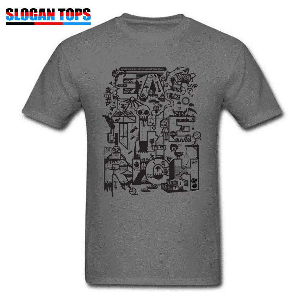 T Shirt EAT THE RICH April FOOL DAY Fashion Summer Short Sleeve Cotton Fabric O Neck Men Tshirts Summer Tee-Shirt EAT THE RICH carbon