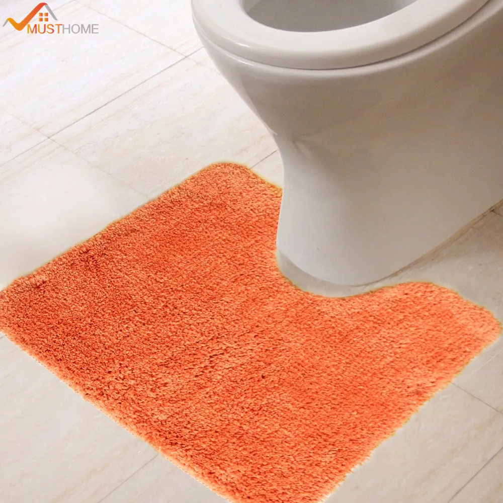 45x45cm Microfiber solid toilet rug Orange Thicken bathroom toilet mats