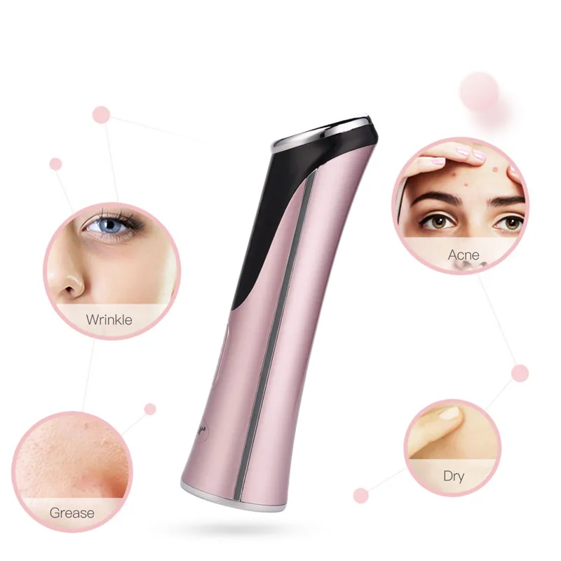 

CkeyiN EMS Ultrasonic Vibration Facial Pore Cleaner Hot Compress Lifting Skin Tighten Whiten Roller Skin Care Beauty Machine