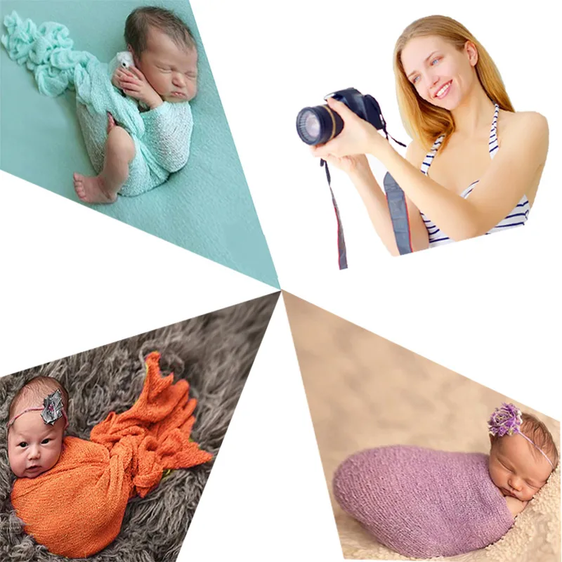 16 Colors Baby Costume Photography Cotton Photo Wrap Matching With Free Headband Atrezzo Fotografia Bebes