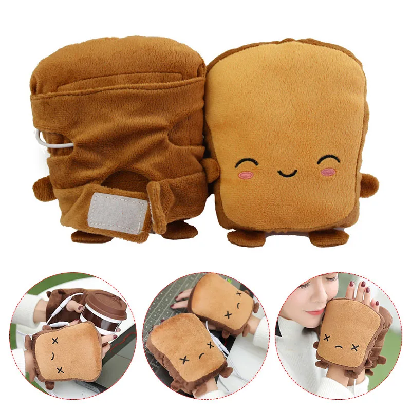 1 Pair USB Hand Warmer Heated Gloves Toast Hand Warmers Winter