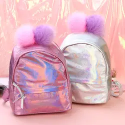 2019 маленький кожаный Детский рюкзак для девочек лазерные блестящие школьные рюкзаки для девочек Школьный рюкзак с рисунком дорожная сумка