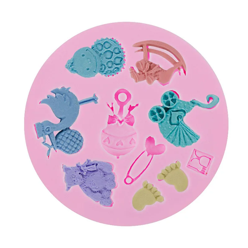 VOGVIGO 1PC Silicone Mold Baby Theme Carriage Baking Pan Cake Decor Tool Chocolate Soap Stencils Kitchen DIY | Дом и сад