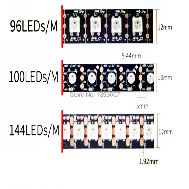 DC5V 5050 RGB WS2812B 1 м/3/4 м/5 м 30/60/74/96/144 пикселей/светодиодов/м умная светодиодная