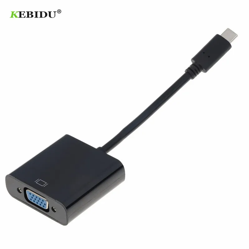 

Kebidu Type C To VGA Cable Type C USB 3.1 Type C Male to Female VGA Adapter Cable Converter for Macbook 12 inch Chromebook Pixel