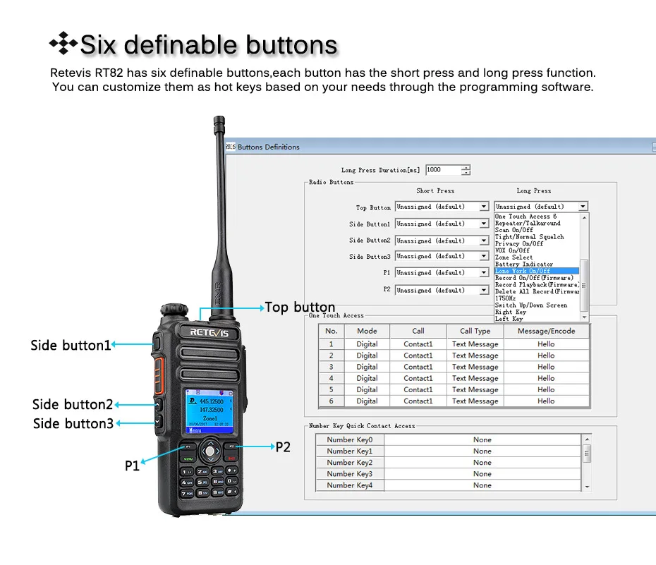 Двухдиапазонная DMR Retevis RT82 gps цифровая рация 5 Вт VHF UHF DMR IP67 Водонепроницаемый любительский радиоприемопередатчик Hf+ кабель