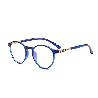 Стильные круглые синие очки для чтения с фильтром для женщин и мужчин, голубые световые блокирующие очки для чтения, очки для компьютера 284 - Цвет оправы: Blue