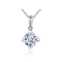 AAA 100% Silver 925 Necklace Sterling Silver Necklaces & Pendants Sq. Form Crystal Pendants Wonderful Jewellery FREE SHIPPING