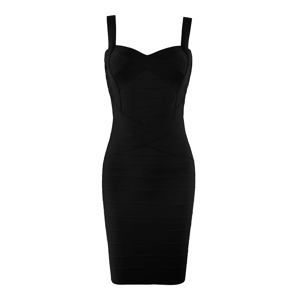 Бандажное платье Сексуальное Мини Спагетти ремень Bodycon без бретелек Клубные вечерние летние женские платья Femme Blackless мини платье - Цвет: black