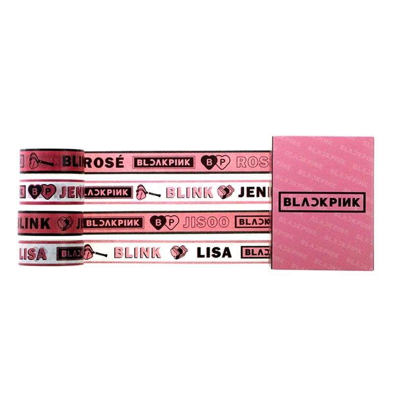 

4PCS/SET KPOP BLACKPINK Paper Tape Decorating Paper DIY Diary Scrapbook Sticker Gift Set Handbook Tape Tags