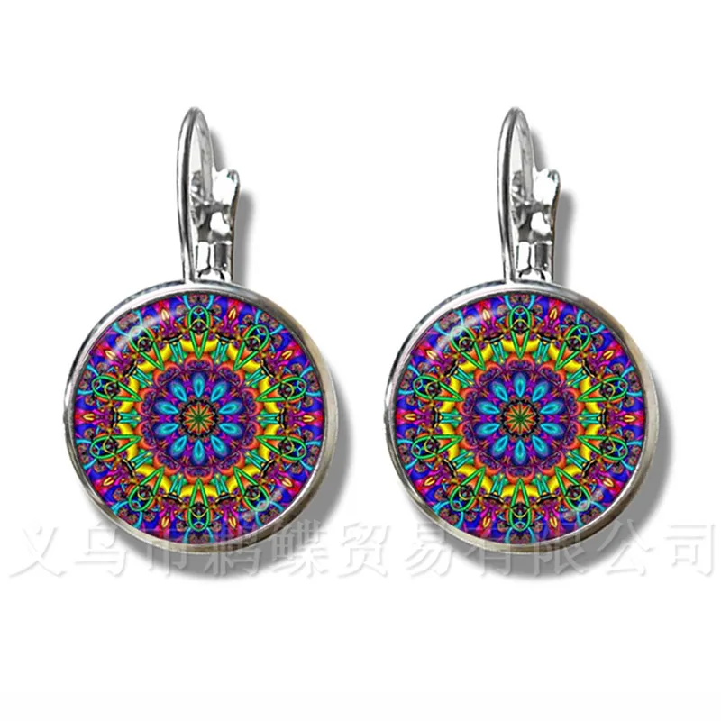 Boucles D'oreilles Femme Argent 925 - Fleur De Vie Mandala - Neuves Avec étiquettes