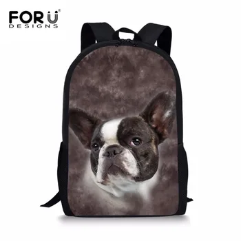 

FORUDESIGNS Teenager school bag dog tiger printing schoolbags for boys children large student kids bookbags mochila infantil