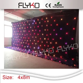 

2016 hot selling colorful flexible led star cloth stage backdrop