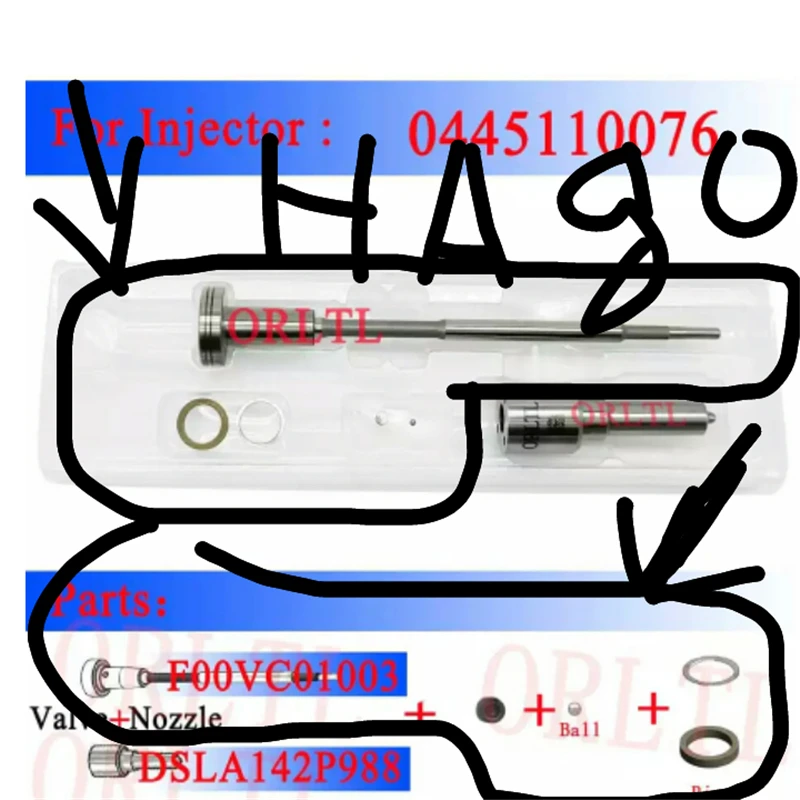 

ORLTL Injector Repair Kits F00VC01003 Common Rail Injector Valve For 0445110076