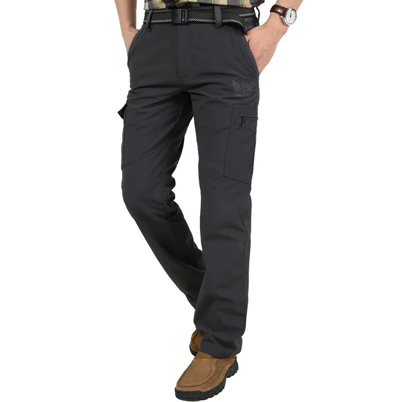 Мужские флисовые тактические штаны, зимние плотные теплые брюки-карго, Военные флисовые рабочие брюки из ткани Рипстоп, водонепроницаемые брюки 4XL