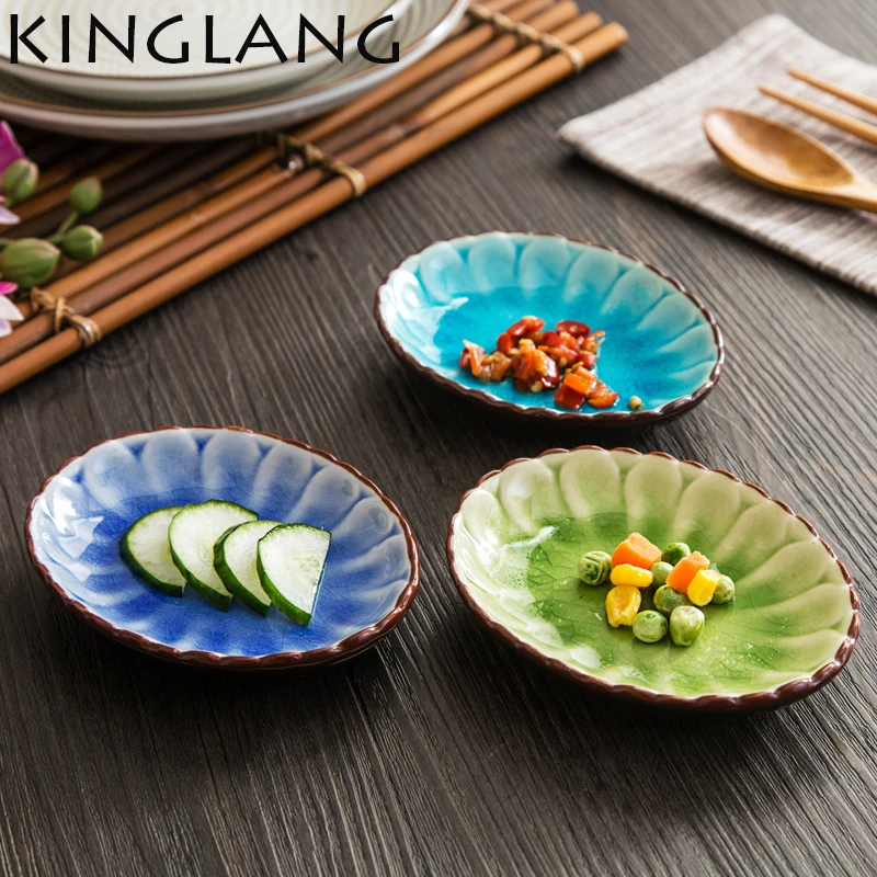 

1PCS Japanese Ice crack series ceramic soy sauce dish Plate