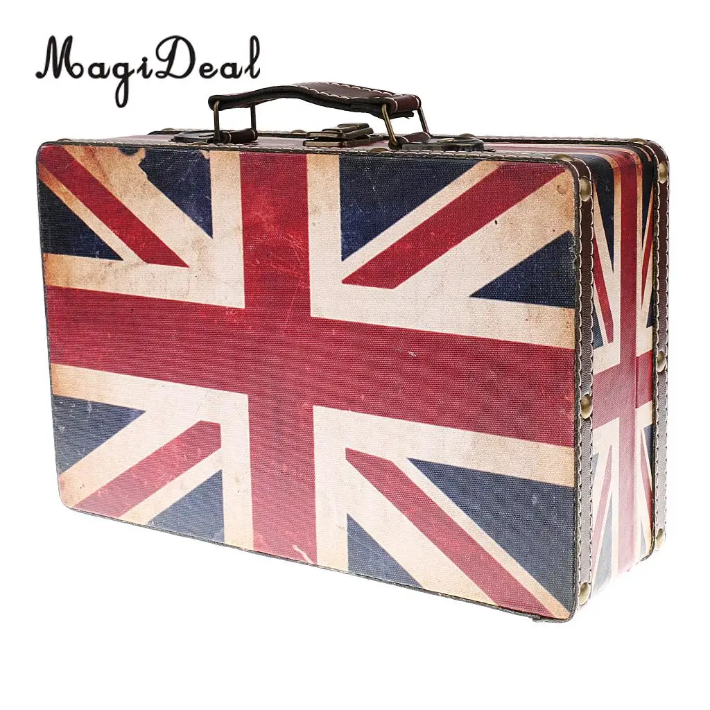 Buy Vintage Looking Wooden Faux Leather Suitcase with