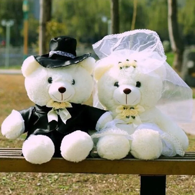 20 см 2016 пара мягких Свадьба мишка игрушка высокое качество pp хлопок мягкие высокое качество плюшевые медведи подруге подарки на день