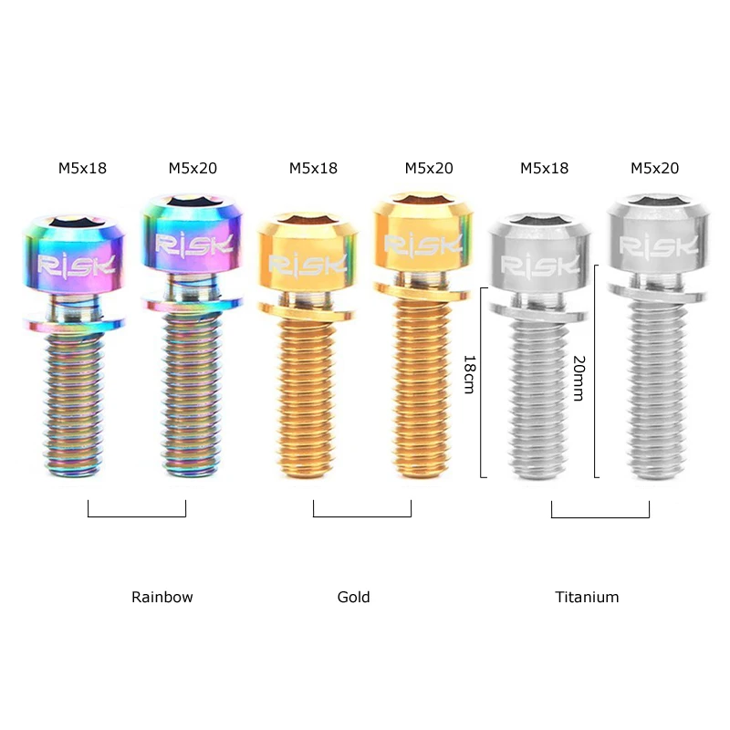 6 шт./кор. риск Титан Ti велосипед гарнитура стволовых Pinch крепежные болты винт шестигранный голову с шайбами M5x18 /20 мм